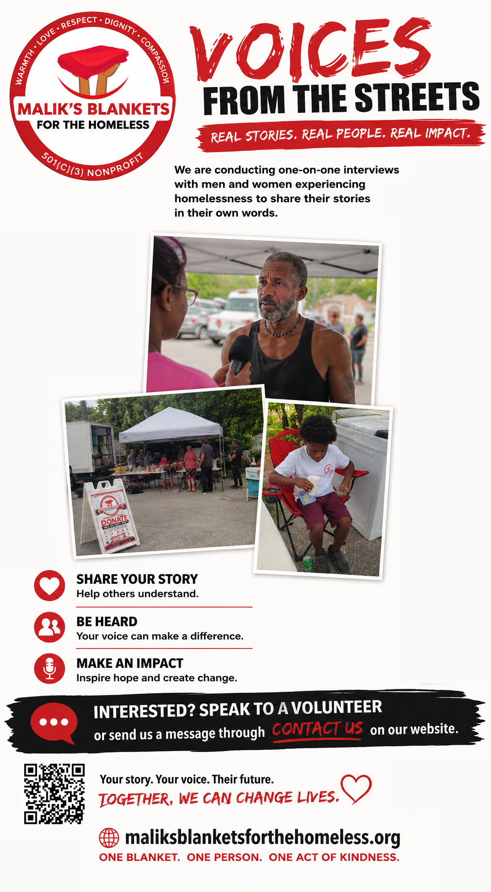 share-your-voice-printout-graphic-tablet Real Stories. Real People. We are conducting one-on-one interviews with men and women experiencing homelessness to share their stories in their own words. Share your Story, help others understand. Interested? Send us a message through our Contact Us page.